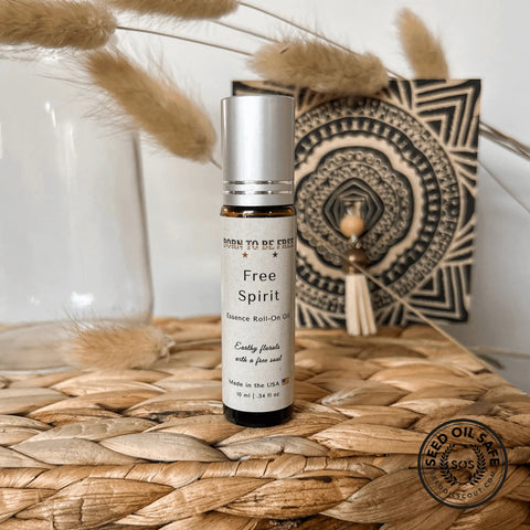 Free Spirit Essence Roll-On Oil 10ml – Unisex Organic Avocado Oil Blend with Patchouli Lavender | Made in USA Born to be Free  Essence Roll-On Oil