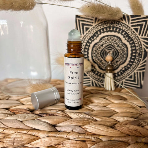 Free Spirit Essence Roll-On Oil 10ml – Unisex Organic Avocado Oil Blend with Patchouli Lavender | Made in USA Born to be Free  Essence Roll-On Oil