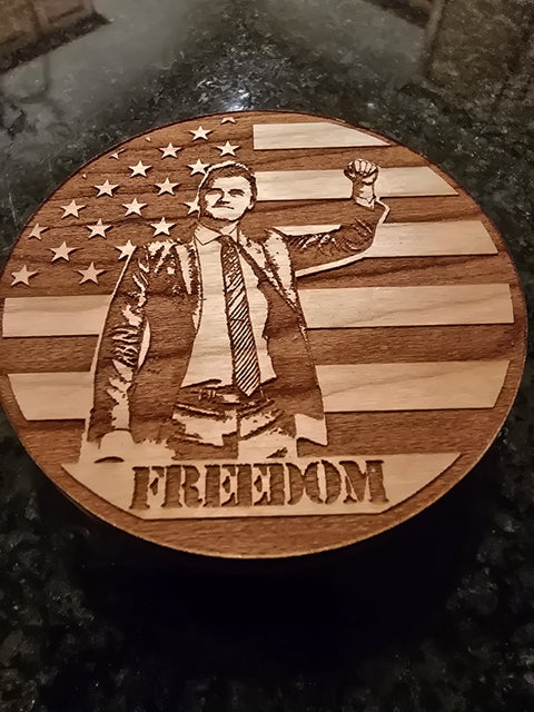 Freedom Themed Wooden Coaster Set of 4 – Handcrafted Patriotic Barware | Made in USA American Grains LLC 