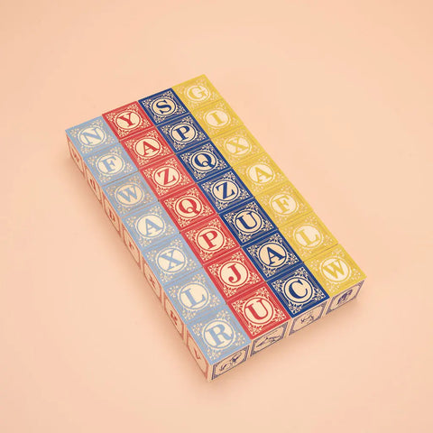 French Language Wooden Alphabet Blocks Set – 28 1.75 Inch Basswood Cubes | Safe-Touch Inks | Made in USA Uncle Goose  Languages