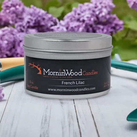 French Lilac 6oz Soy Candle – Long-Lasting Floral Scented Tin | Handcrafted by MorninWood Candles MorninWood Candles  Candles