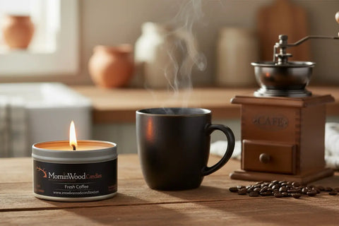 Fresh Coffee - Soy Tin Collection MorninWood Candles  Candles