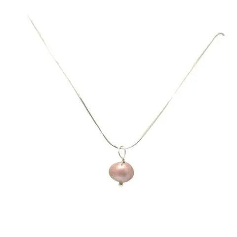 Freshwater Pearl Pendant Necklace 16-18 Inch Sterling Silver Chain – Elegant Gift Boxed | Made in USA Michelle Marie Boutique  Necklace