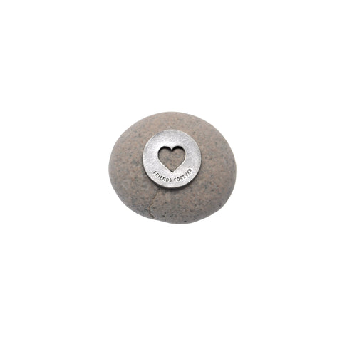 Friends Forever Meditation Stone – Handcrafted Friendship Gift with Natural River Rock and Recycled Pewter | Made in USA Whitney Howard Designs  Meditation Stones