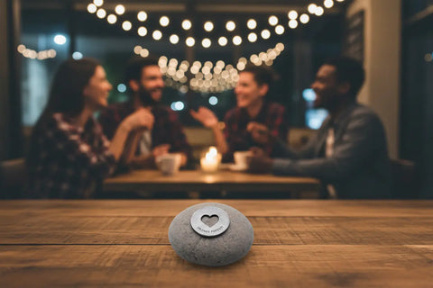 Friends Forever Meditation Stone – Handcrafted Friendship Gift with Natural River Rock and Recycled Pewter | Made in USA Whitney Howard Designs  Meditation Stones