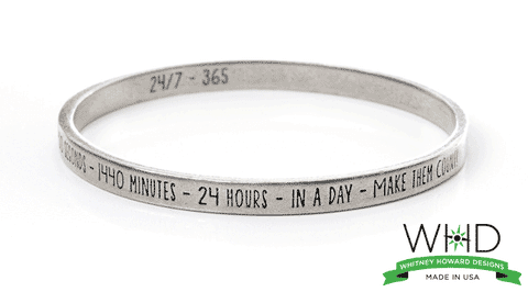 Full Circle Inspirational Pewter Bangle Bracelet – Recycled Material – Whitney Howard Designs | Made in USA Whitney Howard Designs  Bangles