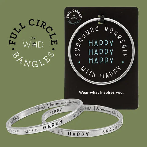 Full Circle Silver Cuff Bracelet – Inspirational Positive Message Bangle | Whitney Howard Designs Whitney Howard Designs  Bangles