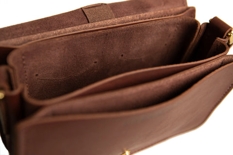 Full-Grain Leather 5-Pocket Crossbody Bag – Handcrafted Organizer | Made in USA Urban Southern  Bags