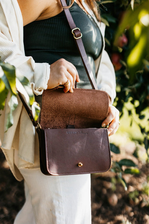 Full-Grain Leather 5-Pocket Crossbody Bag – Handcrafted Organizer | Made in USA Urban Southern  Bags