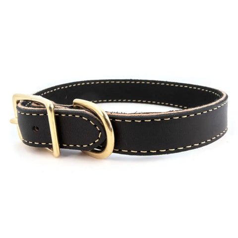 Full Grain Leather Dog Collar – Handstitched Bridle Leather with Brass Hardware | Made in USA – Premium Pet Collar Auburn Leathercrafters  item