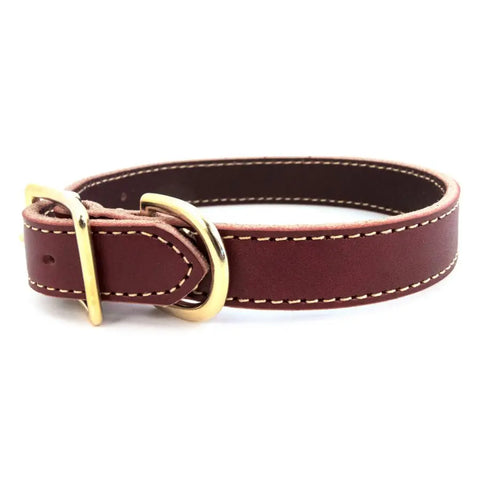 Full Grain Leather Dog Collar – Handstitched Bridle Leather with Brass Hardware | Made in USA – Premium Pet Collar Auburn Leathercrafters  item