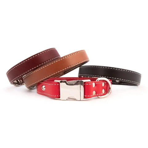Full-Grain Leather Dog Collar with Metal Side Release Buckle – Adjustable Standard Collar | Auburn Leathercrafters Made in USA Auburn Leathercrafters  item