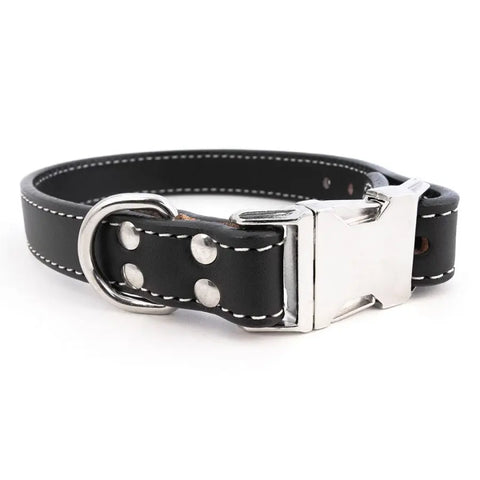 Full-Grain Leather Dog Collar with Metal Side Release Buckle – Adjustable Standard Collar | Auburn Leathercrafters Made in USA Auburn Leathercrafters  item
