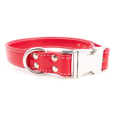 Full-Grain Leather Dog Collar with Metal Side Release Buckle – Adjustable Standard Collar | Auburn Leathercrafters Made in USA Auburn Leathercrafters  item