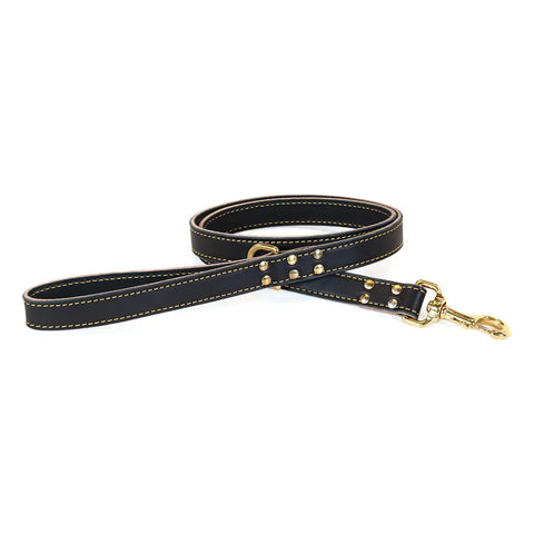 Full Grain Leather Dog Leash 6 Ft – Stitched Bridle Leather with Brass Hardware | Made in USA by Auburn Leathercrafters Auburn Leathercrafters  item