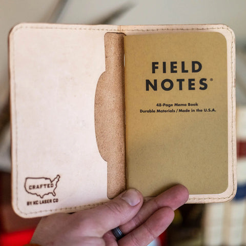 Full-Grain Leather Field Notes Cover – Durable Book Accessory – Made in USA with Timeless Design KC Laser Co 