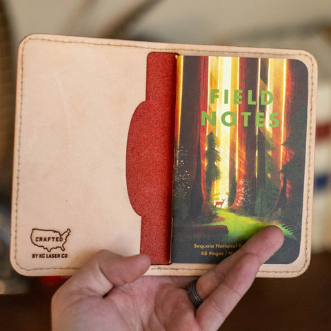 Full-Grain Leather Field Notes Cover – Durable Book Accessory – Made in USA with Timeless Design KC Laser Co 