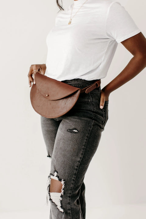 Full-Grain Leather Half-Moon Belt Bag – Handcrafted Fanny Pack | Made in USA Urban Southern  Bags