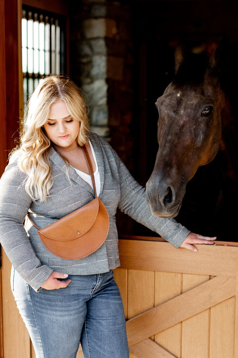 Full-Grain Leather Half-Moon Belt Bag – Handcrafted Fanny Pack | Made in USA Urban Southern  Bags