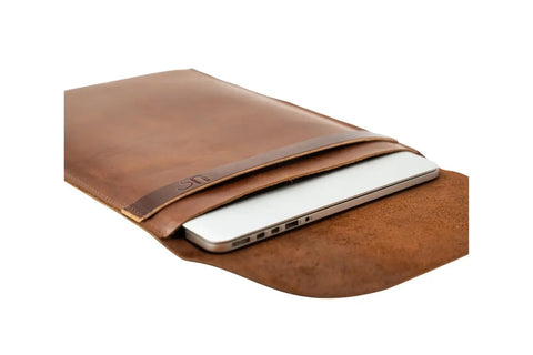 Full-Grain Leather Laptop Sleeve 15 Inch – Slim Minimalist MacBook Case | Handcrafted in USA Urban Southern  Accessories