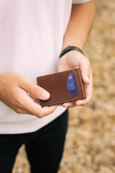 Full-Grain Leather Money Clip Bifold Wallet – Minimalist Men’s Wallet | Made in USA Urban Southern  Wallets