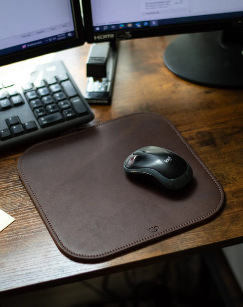 Full Grain Leather Mouse Pad 9.5 Inch – Handcrafted USA Desk Mat Urban Southern  Accessories
