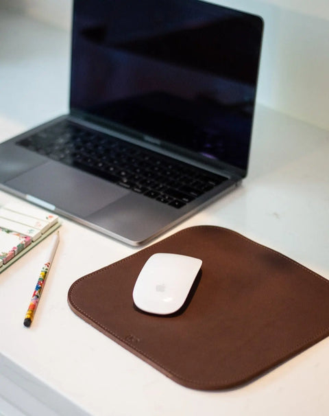 Full Grain Leather Mouse Pad 9.5 Inch – Handcrafted USA Desk Mat Urban Southern  Accessories