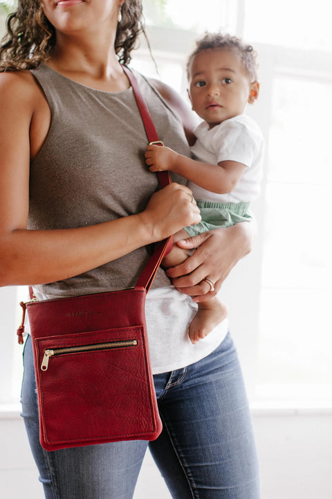 Full Grain Leather Slim Crossbody Bag – Lightweight Handbag | Made in USA Urban Southern  Bags