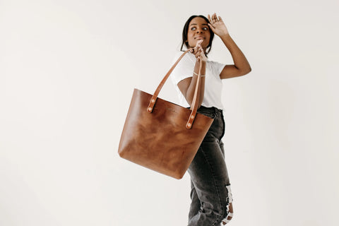 Full-Grain Leather Tote Bag – Urban Southern Classic Carryall | Made in USA Urban Southern  Totes