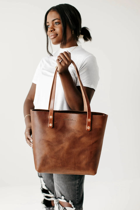 Full-Grain Leather Tote Bag – Urban Southern Classic Carryall | Made in USA Urban Southern  Totes