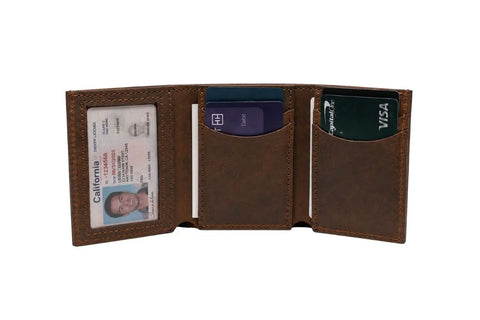 Full-Grain Leather Trifold Wallet – Compact Durable Design | Handmade in USA American Craftsmanship Urban Southern  Wallets