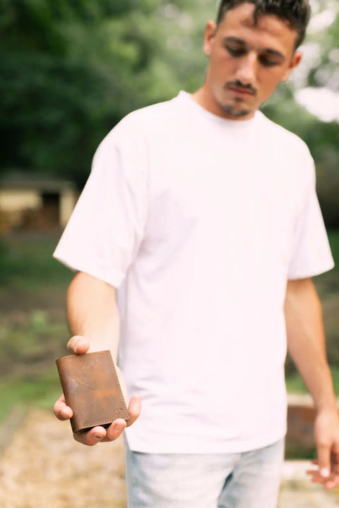 Full-Grain Leather Trifold Wallet – Compact Durable Design | Handmade in USA American Craftsmanship Urban Southern  Wallets