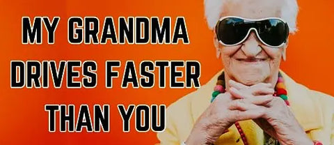 Funny Parent Bumper Sticker – Bestie Please Let Me Merge | Made in USA Chatelet Manufacturing   5.95 My Grandma Drives Faster Than You