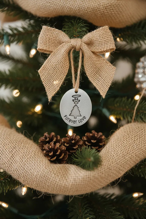 Furever Love Dog Paw Print Christmas Ornament – Handcrafted Recycled Pewter Holiday Decor | Made in USA Whitney Howard Designs  Ornaments
