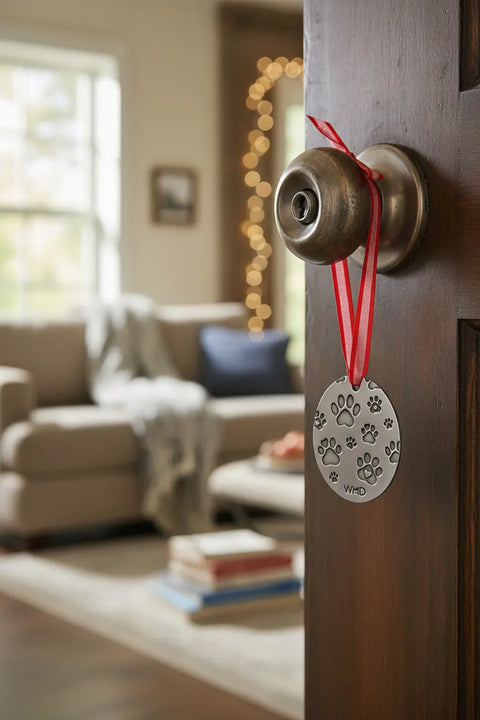 Furever Love Dog Paw Print Christmas Ornament – Handcrafted Recycled Pewter Holiday Decor | Made in USA Whitney Howard Designs  Ornaments