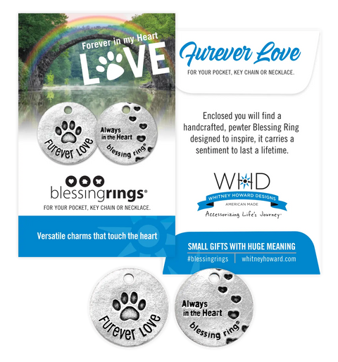 Furever Love Paw Print Blessing Ring Charm – Handcrafted Recycled Pewter | Made in USA Accessory Gift Whitney Howard Designs  Blessing Ring