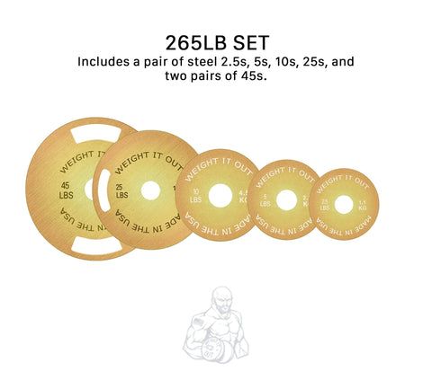 Calibrated Solid Steel Weight Plate Set – 175LB Precision Gym Plates | Made in USA Weight It Out 