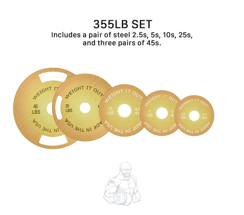 Calibrated Solid Steel Weight Plate Set – 175LB Precision Gym Plates | Made in USA Weight It Out 