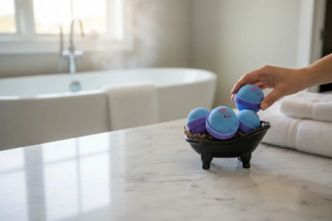 Galactic Grape 2 Inch Bath Bomb – Handmade Moisturizing Bath Additive | Made in USA Skincare Relaxation Bath Bums  bath bomb