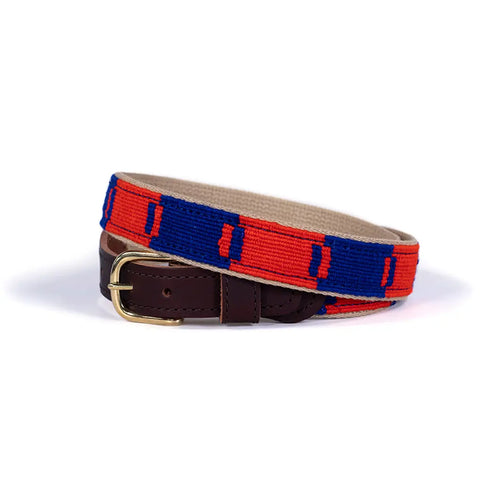 Game Day Cotton and Leather Belt – Handwoven Pattern – Durable Brass Buckle | Made in USA Auburn Leathercrafters  item
