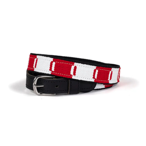 Game Day Cotton and Leather Belt – Handwoven Pattern – Durable Brass Buckle | Made in USA Auburn Leathercrafters  item