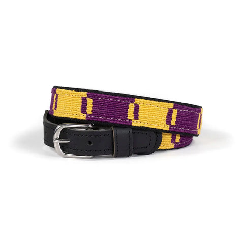Game Day Cotton and Leather Belt – Handwoven Pattern – Durable Brass Buckle | Made in USA Auburn Leathercrafters  item