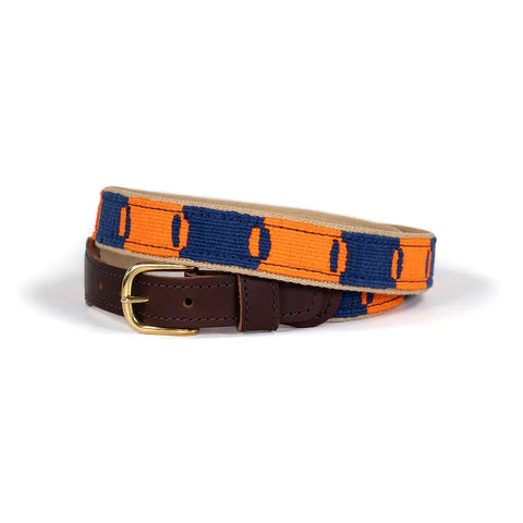 Game Day Cotton and Leather Belt – Handwoven Pattern – Durable Brass Buckle | Made in USA Auburn Leathercrafters  item