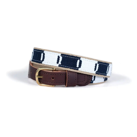 Game Day Cotton and Leather Belt – Handwoven Pattern – Durable Brass Buckle | Made in USA Auburn Leathercrafters  item