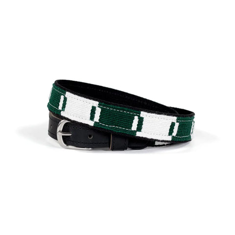 Game Day Cotton and Leather Belt – Handwoven Pattern – Durable Brass Buckle | Made in USA Auburn Leathercrafters  item