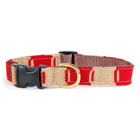 Game Day Dog Collar – Hand-Woven Nylon Backed with Brass Buckle | Durable Pet Collar Made in USA Auburn Leathercrafters  item