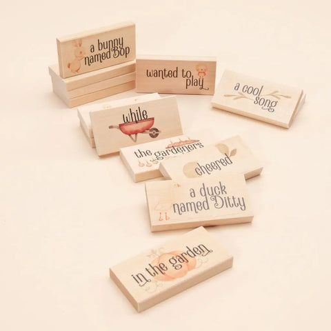 Garden Tales Wooden Storytelling Chips 32-Pack 1.75x3 Inch Educational Reading Toy – Made in USA by Uncle Goose Uncle Goose  Educational Chips
