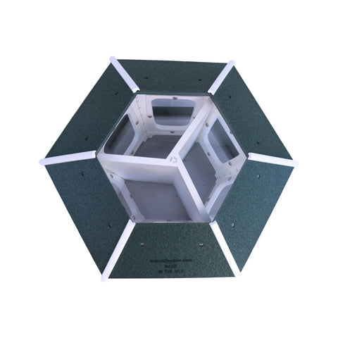 Gazebo Style Bird Feeder – 3 Compartment Eco-Friendly Post Mount | Made in USA Durable Poly Lumber Amish Toy Box  Lawn & Patio