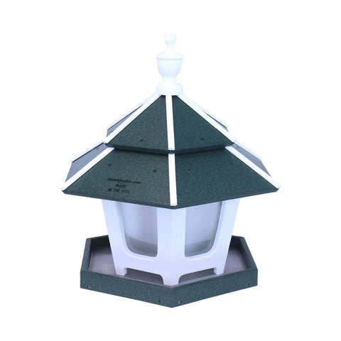 Gazebo Style Bird Feeder – 3 Compartment Eco-Friendly Post Mount | Made in USA Durable Poly Lumber Amish Toy Box  Lawn & Patio