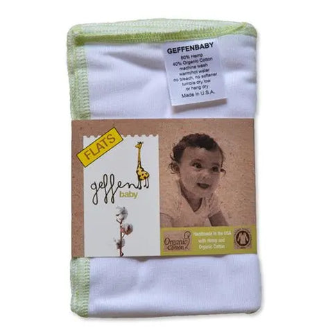 Geffen Baby Organic Cotton Hemp Flat Cloth Diaper – Soft Eco-Friendly Baby Essential | Made in USA Geffenbaby  Flats